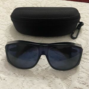 Solar Shields Black Oversized Sunglasses With Case